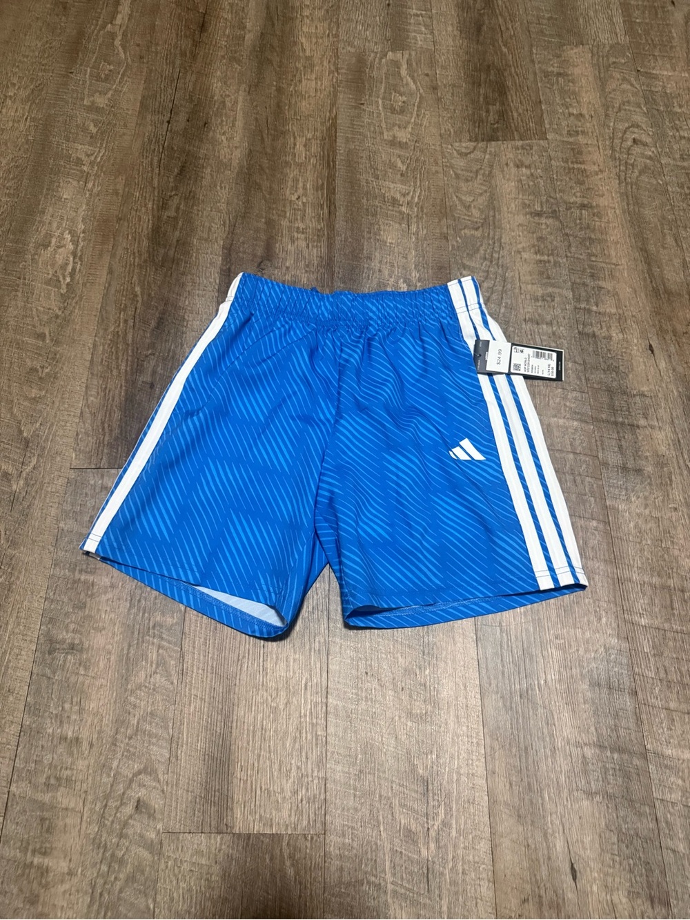 Adidas Kids Blue Athletic soccer Shorts with White Stripes